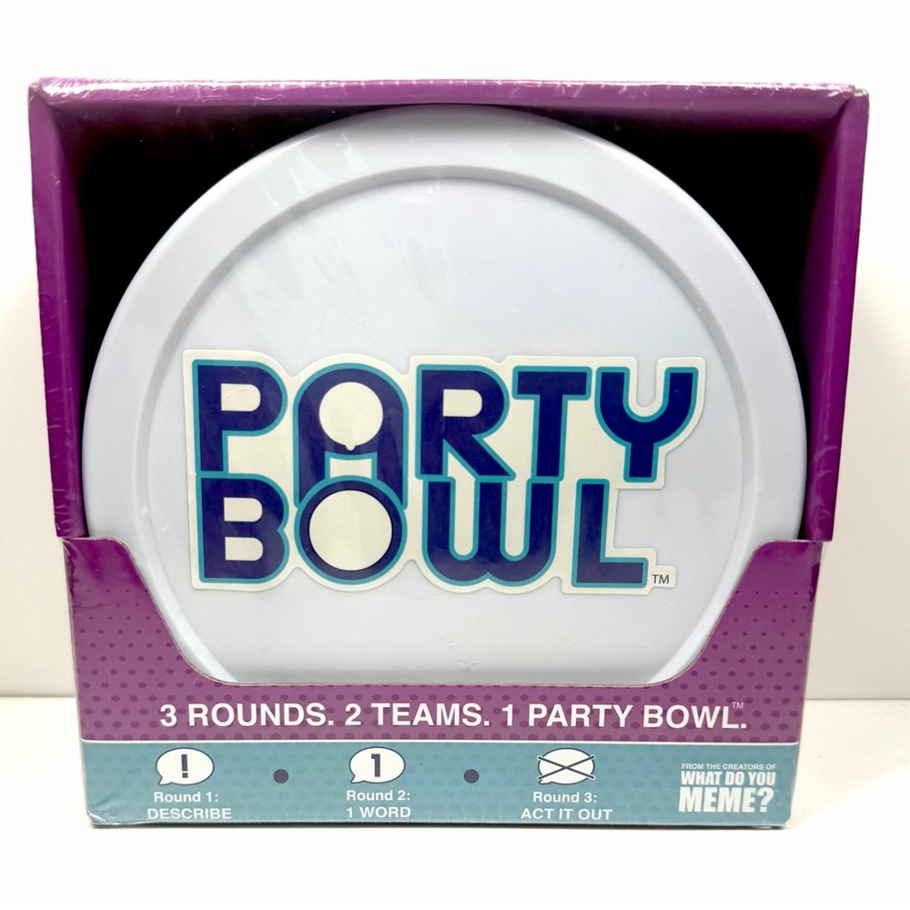 RARE NEW! - PARTY BOWL by WHAT DO YOU MEME, Fun Board Game, 2019 Factory Sealed